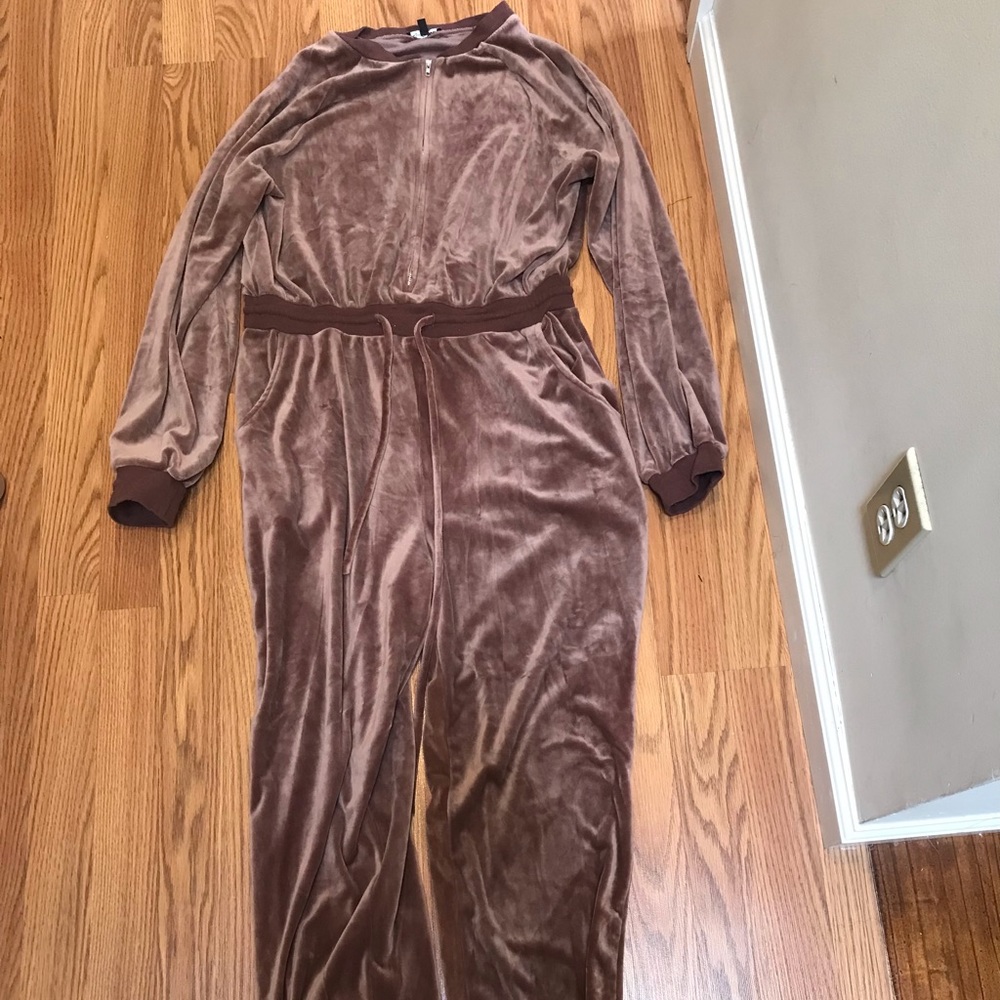 Velour jumpsuit.